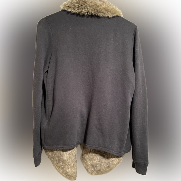 Hollister Black Faux Fur Cardigan Size M - Picture 3 of 5